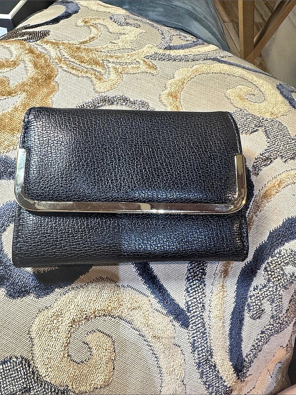 Black Frame Faux Leather Wallet